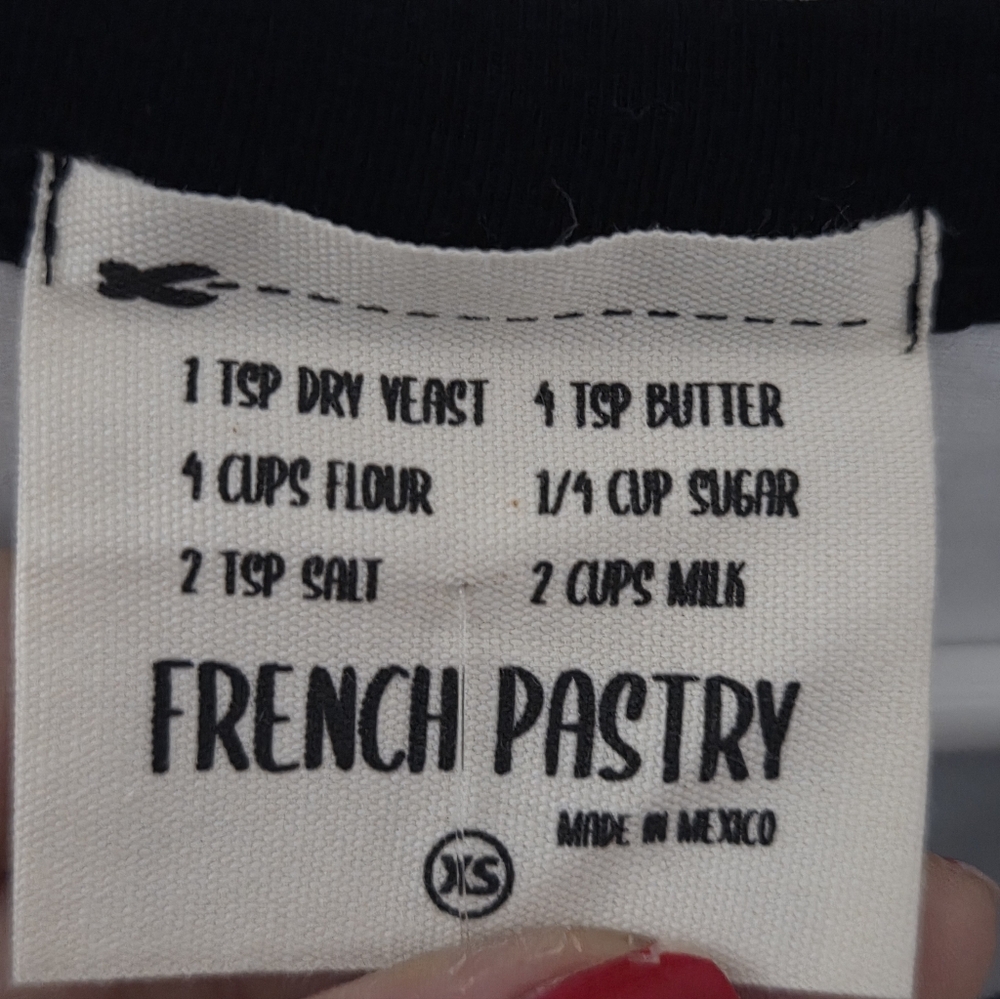 French Pastry White and Black Tee "Don't Care" - Picture 2 of 5